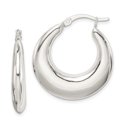 Sterling Silver Fancy Hoop Earrings