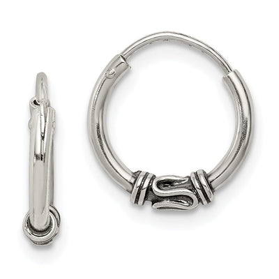 Sterling Silver Antiqued Hoop Earrings at $ 5.86 only from Jewelryshopping.com
