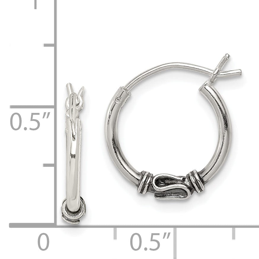 Silver Antiqued Hoop Wire and Clutch Earrings