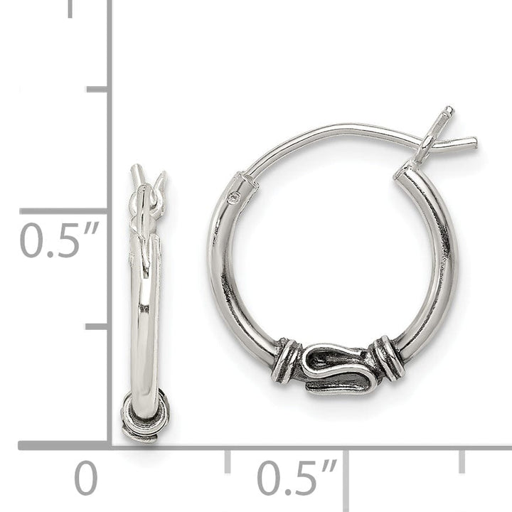 Silver Antiqued Hoop Wire and Clutch Earrings