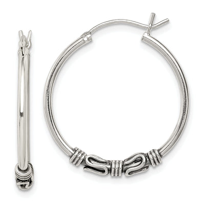 Sterling Silver Antiqued Hoop Earrings at $ 14.76 only from Jewelryshopping.com