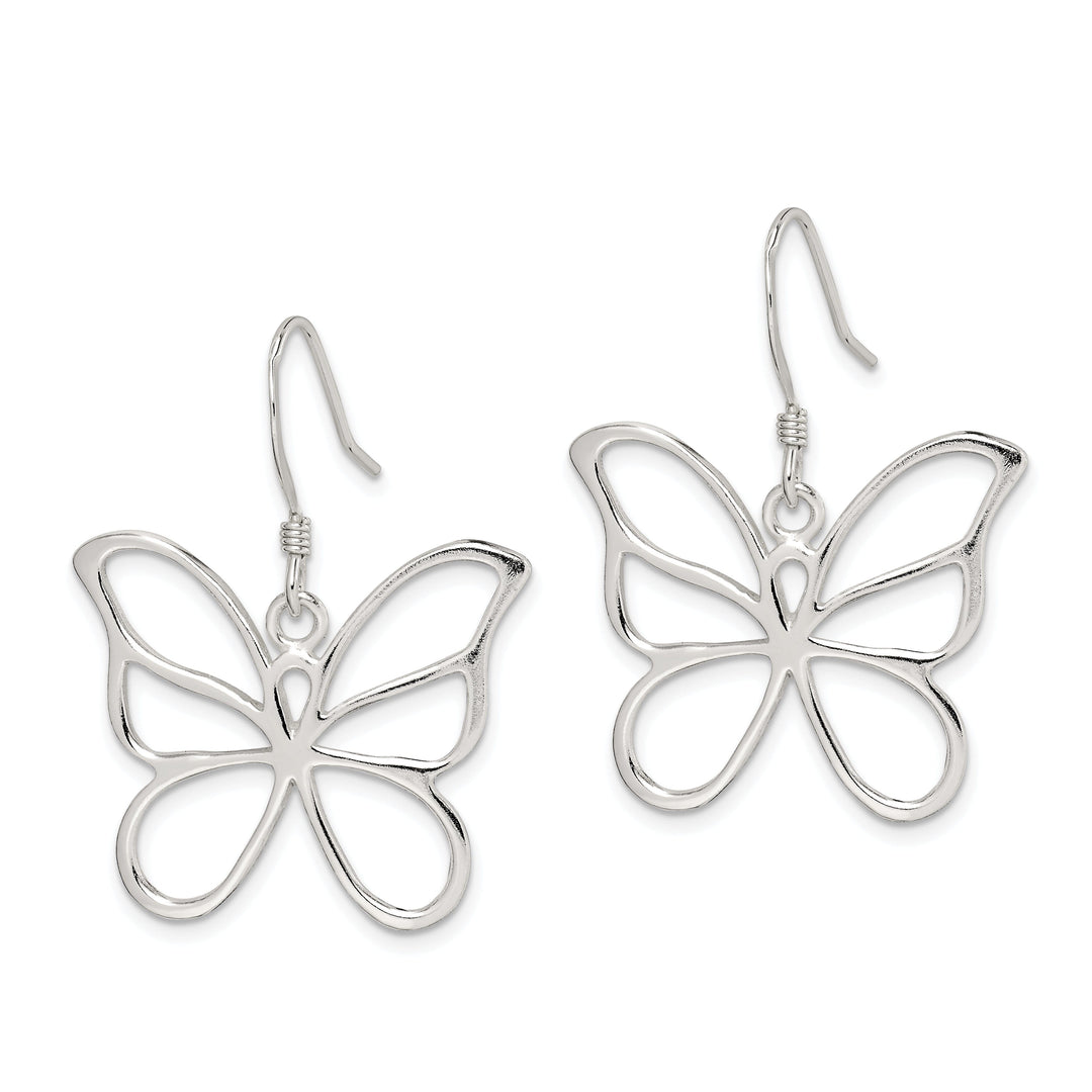 Sterling Silver Large Butterfly Dangle Earrings