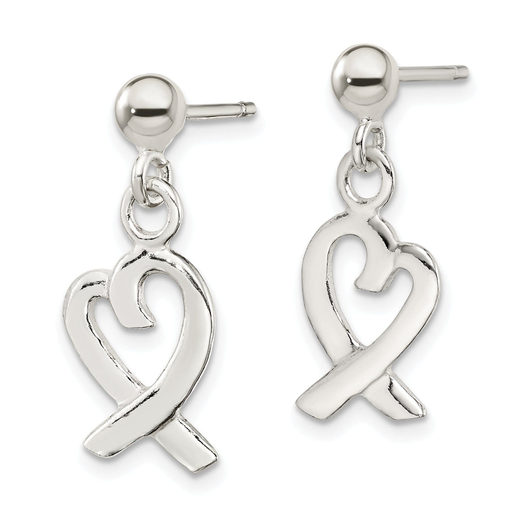 Sterling Silver Heart Dangle Earrings