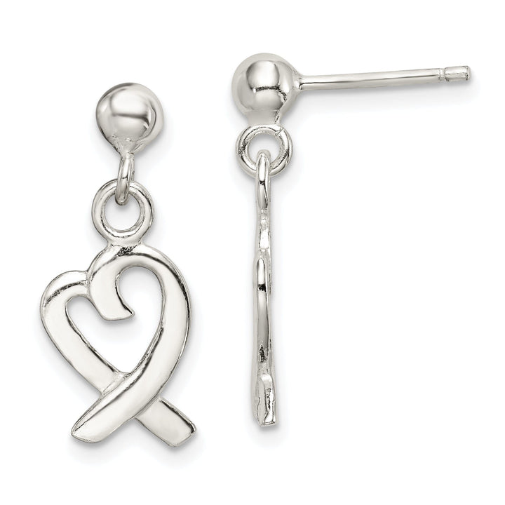 Sterling Silver Heart Dangle Earrings