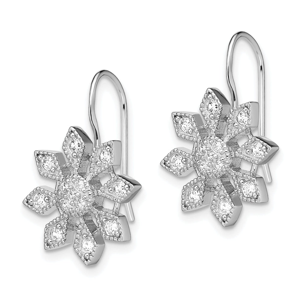 Sterling Silver Cubic Zirconia Snowflake Earrings