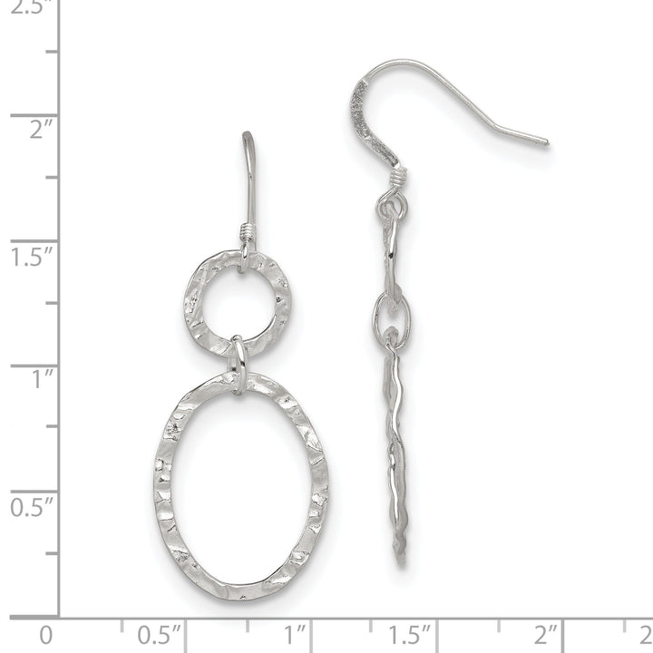 Sterling Silver Hammered Dangle Earrings
