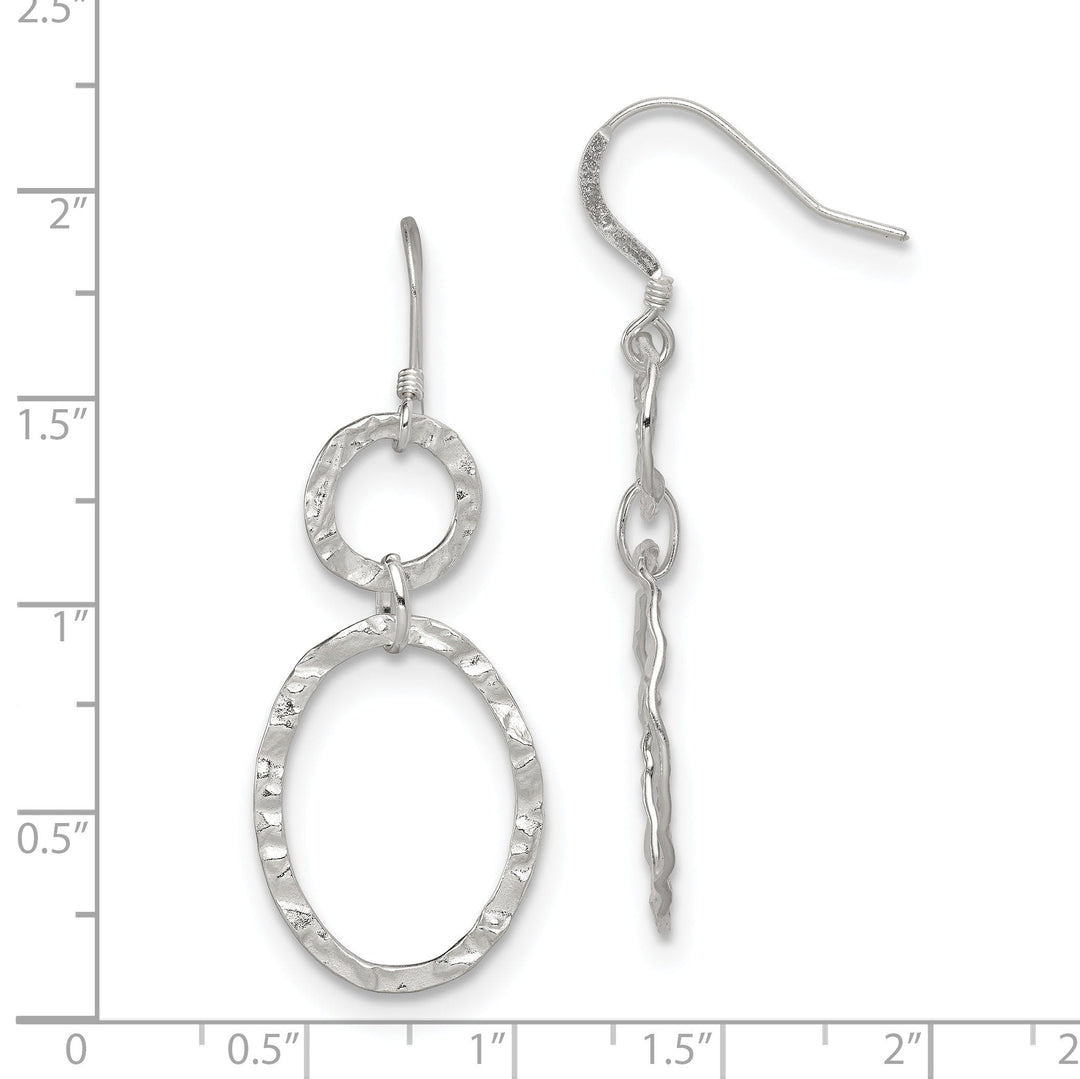 Sterling Silver Hammered Dangle Earrings