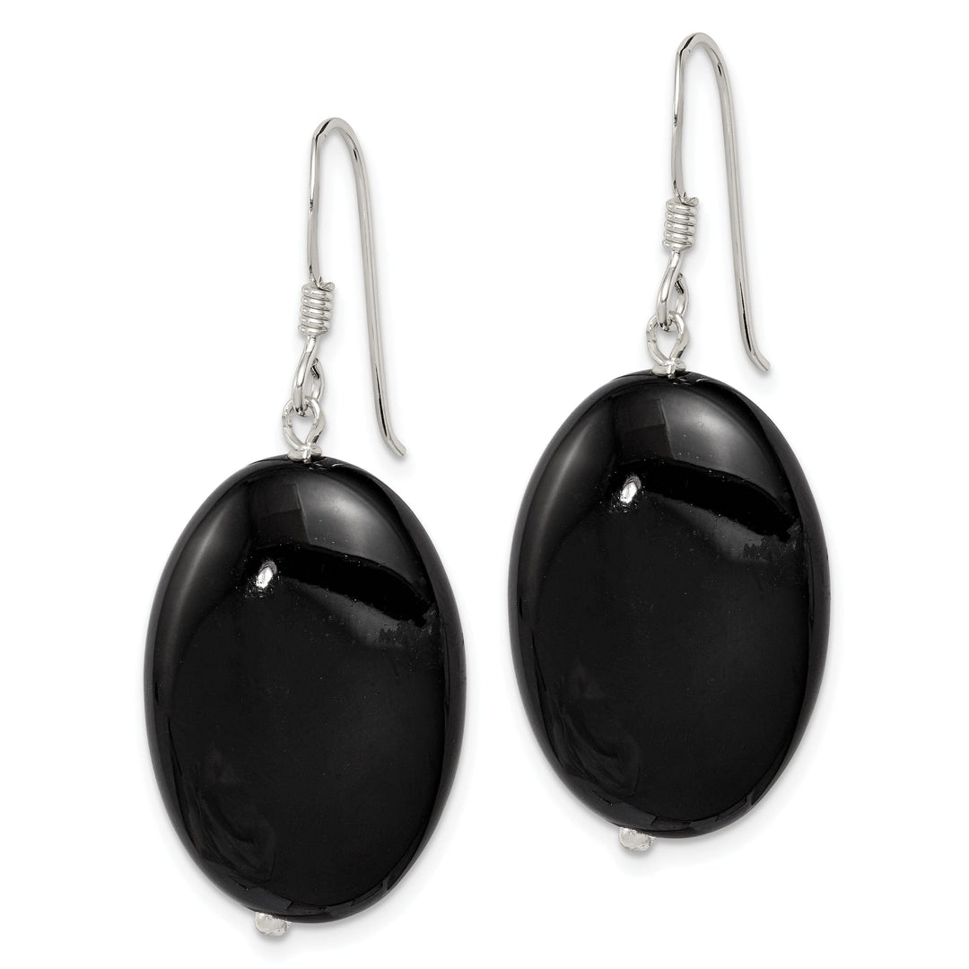 Sterling Silver Black Agate Drop Earrings