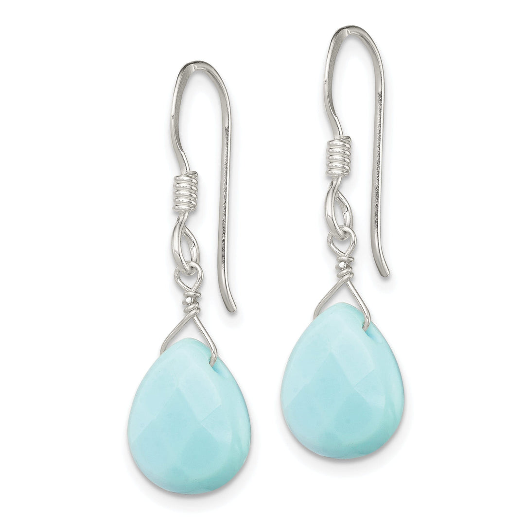 Silver Shepherds Hook Genuine Amazonite Earring