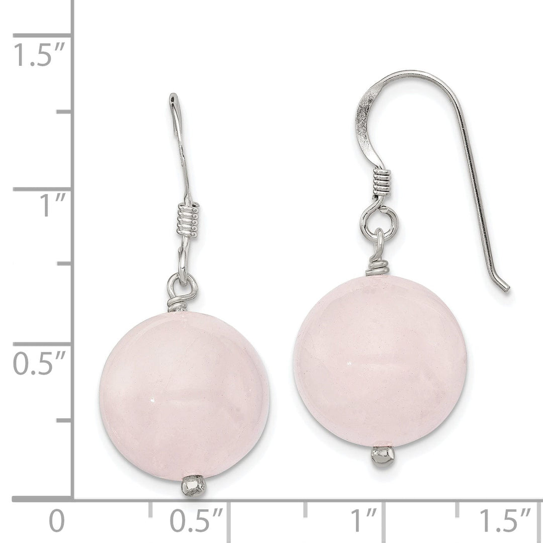 Silver Shepherds Hook Rose Quartz Drop Earrings