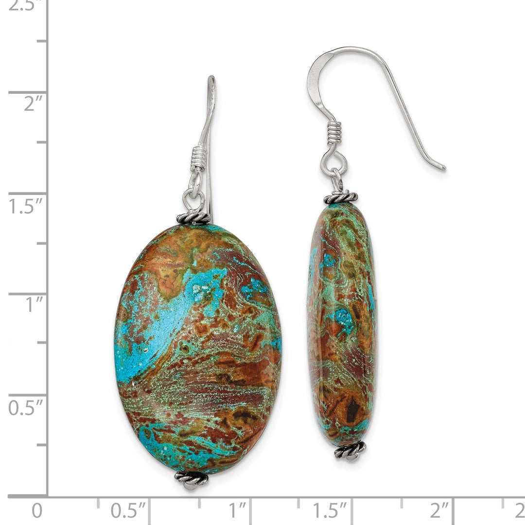 Sterling Silver Blue Jasper Drop Earrings