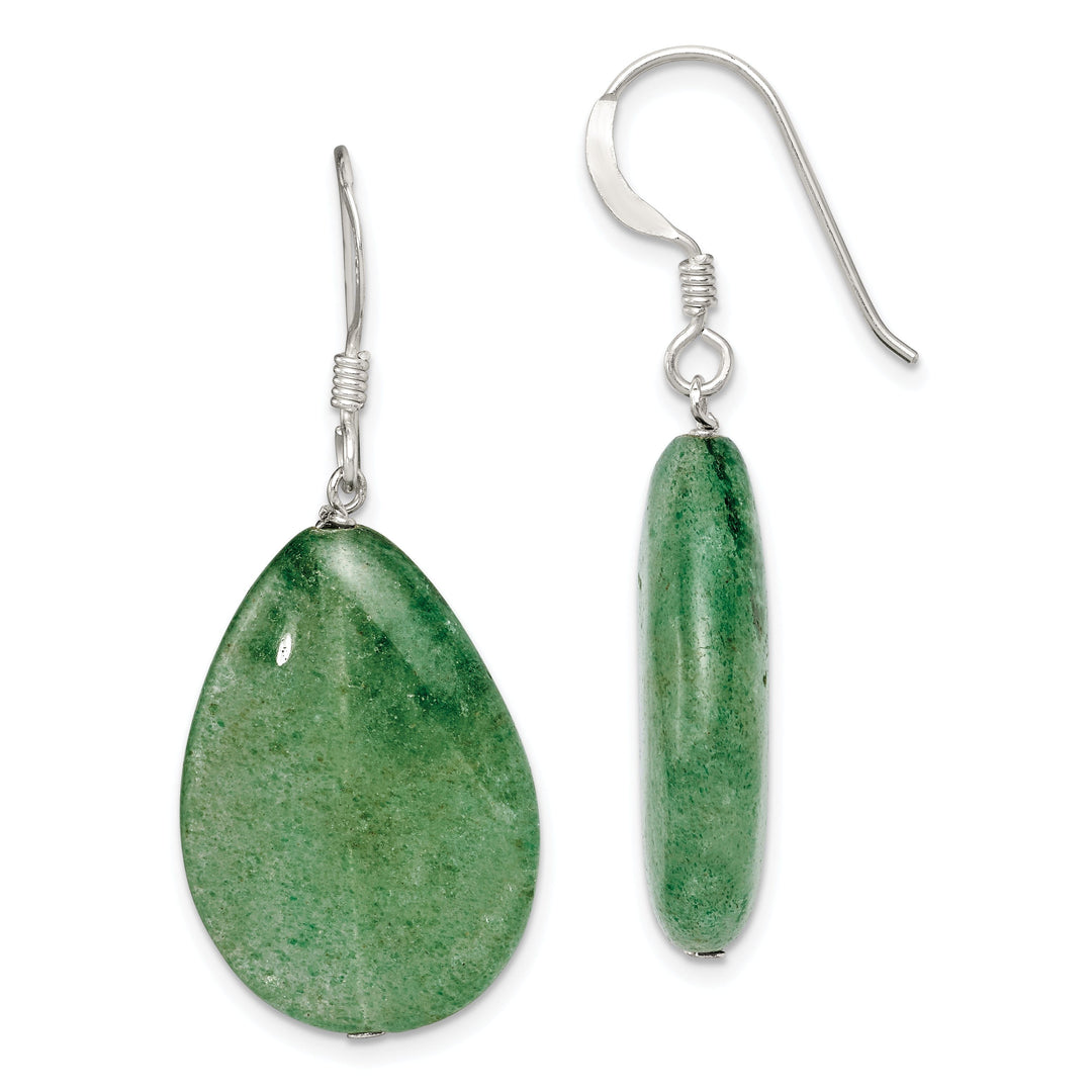 Sterling Silver Green Aventurine Drop Earrings