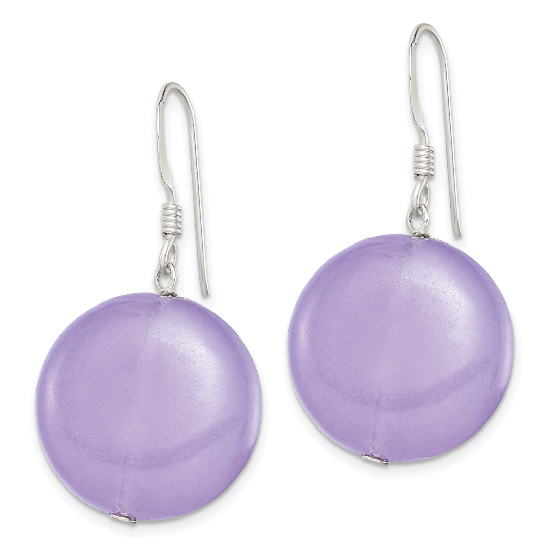 Sterling Silver Lavender Jade Drop Earrings