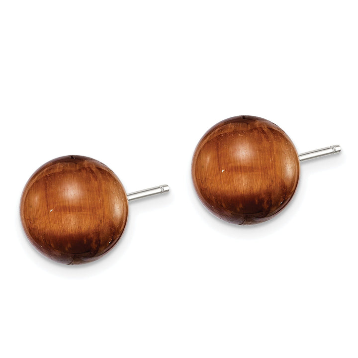 Sterling Silver Tiger's eye Stud Earrings