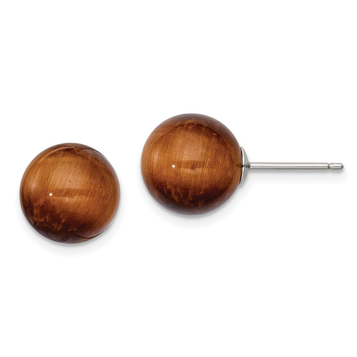 Sterling Silver Tiger's eye Stud Earrings