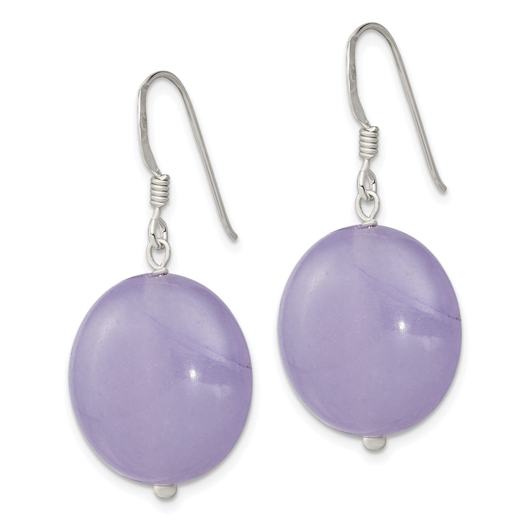 Sterling Silver Lavender Jade Drop Earrings