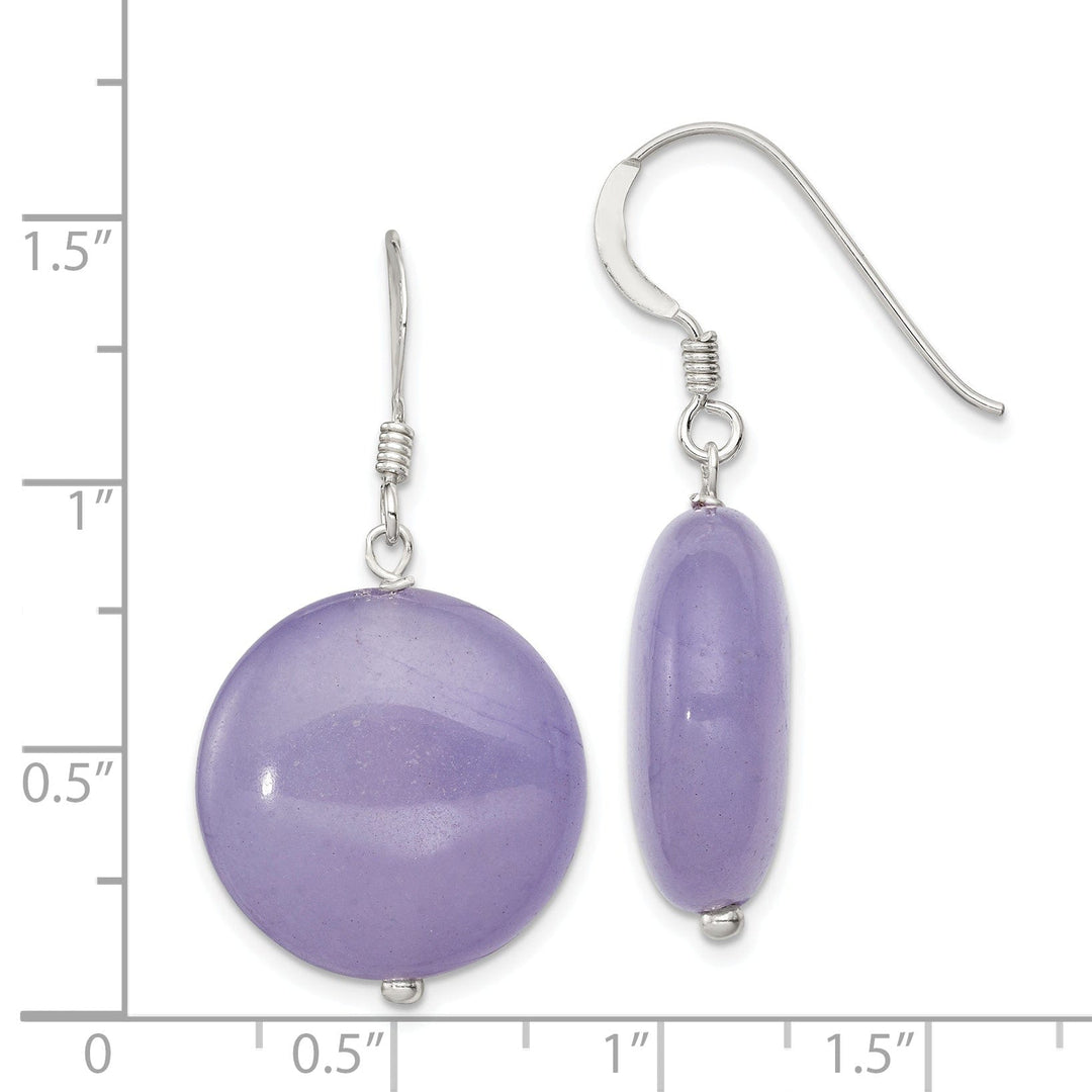 Sterling Silver Lavender Jade Drop Earrings