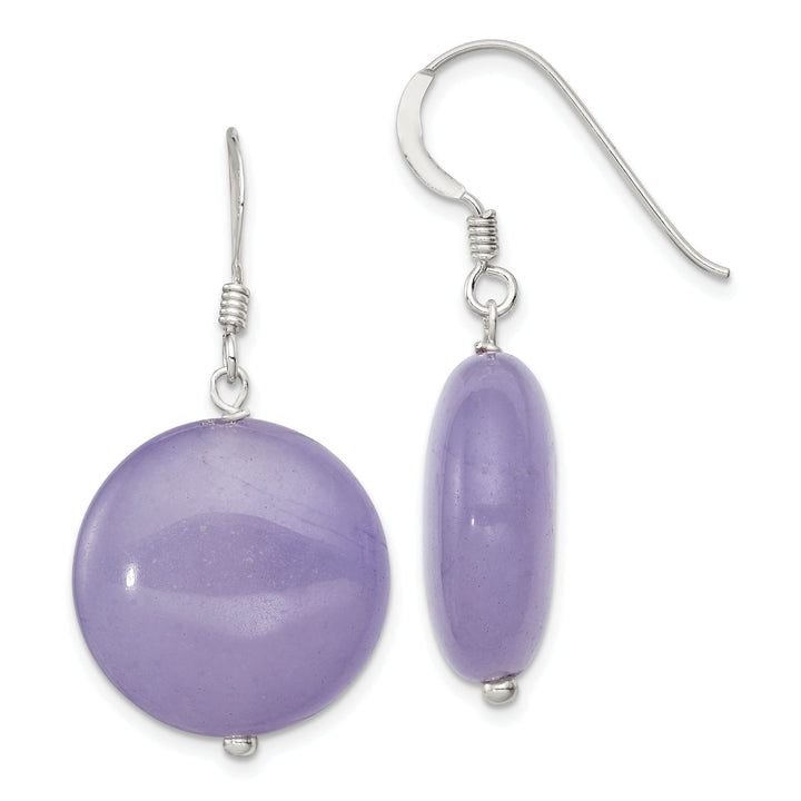 Sterling Silver Lavender Jade Drop Earrings