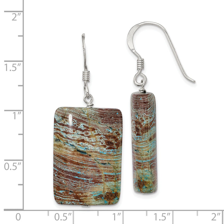 Sterling Silver Genuine Jasper Drop Earrings