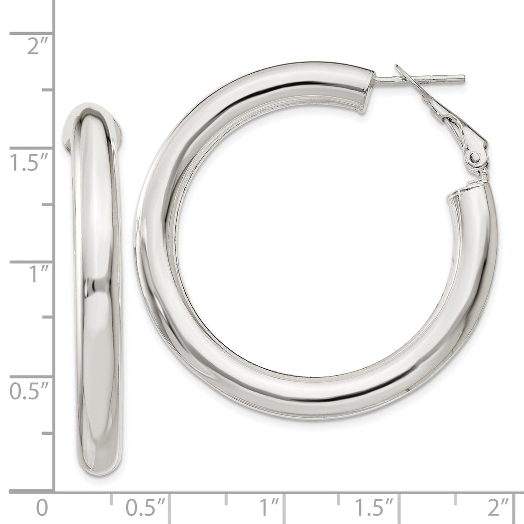 Sterling Silver Polished Finish Hollow Omega Back