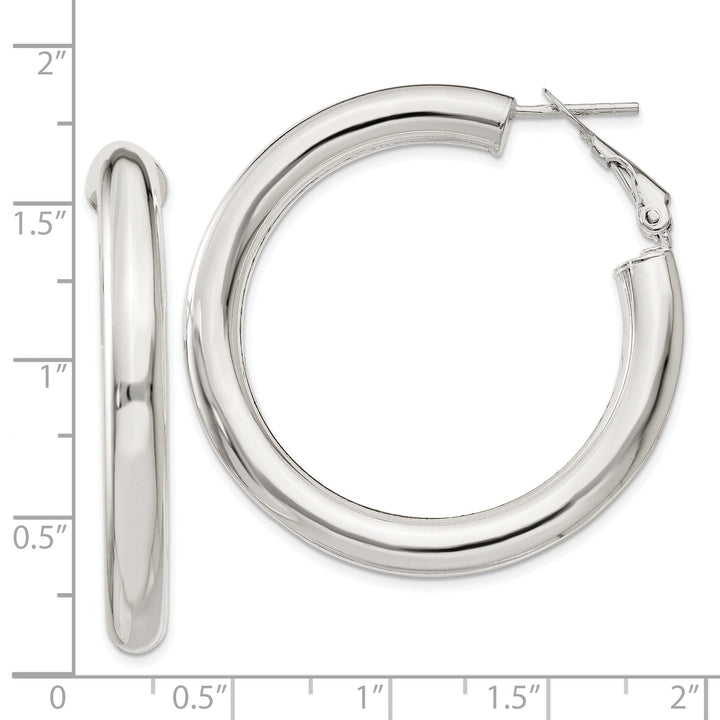 Sterling Silver Polished Finish Hollow Omega Back
