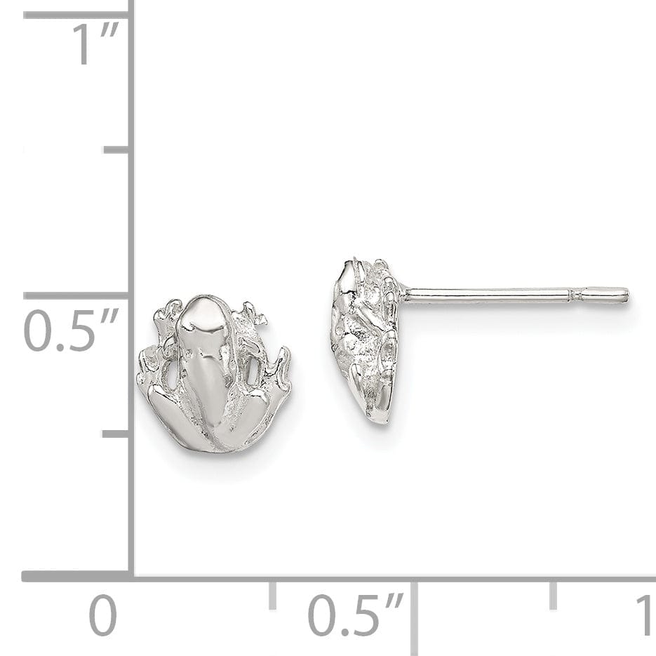 Sterling Silver Frog Mini Design Post Earrings