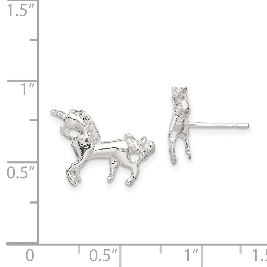 Sterling Silver Unicorn Mini Earrings