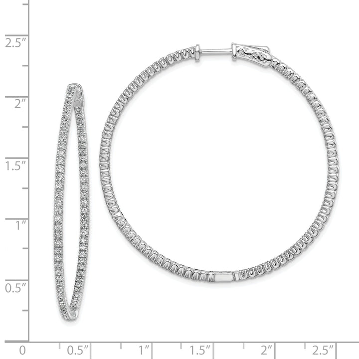 Sterling Silver 156 Stones Round Hoop Earrings