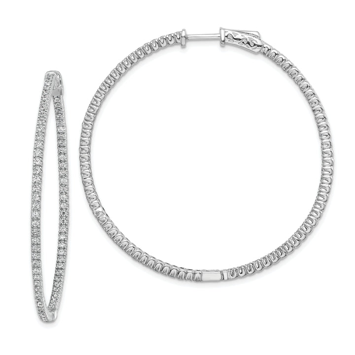 Sterling Silver 156 Stones Round Hoop Earrings