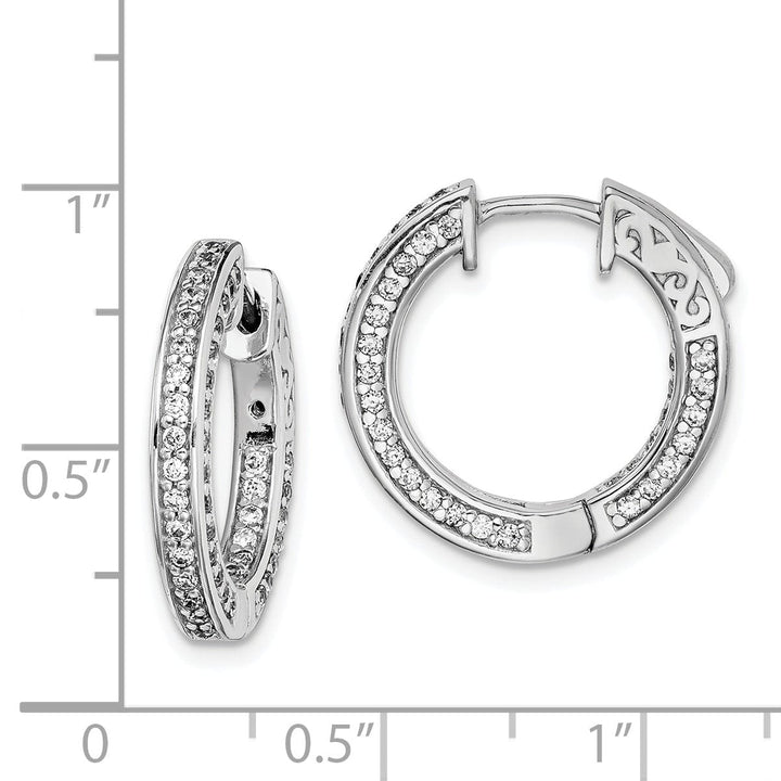 Sterling Silver 134 Stones Round Hoop Earrings