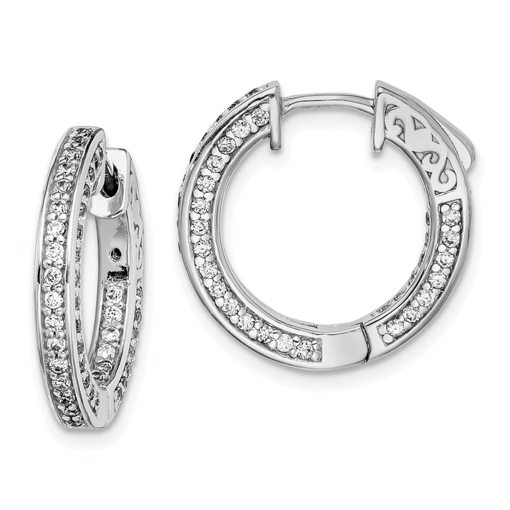 Sterling Silver 134 Stones Round Hoop Earrings