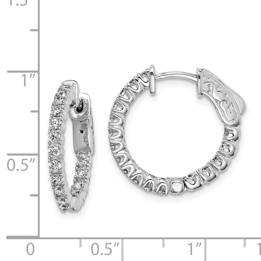 Sterling Silver 34 Stones Round Hoop Earrings