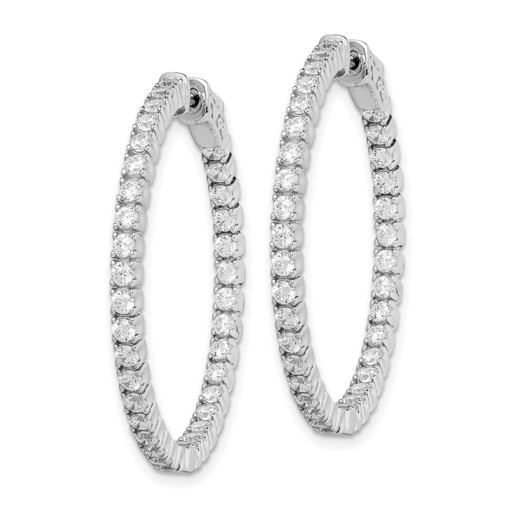 Sterling Silver 70 Stones Round Hoop Earrings