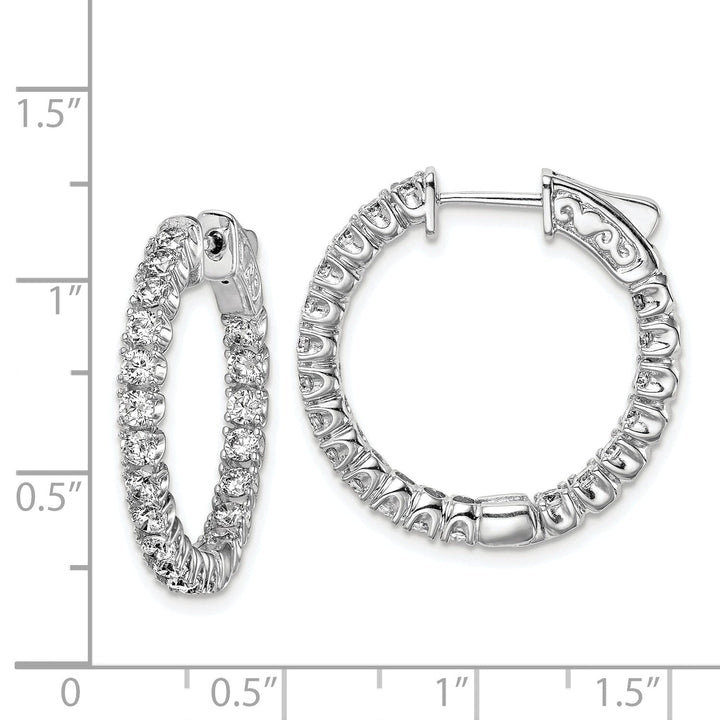 Sterling Silver 40 Stones Round Hoop Earrings