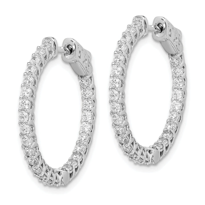 Sterling Silver 52 Stones Round Hoop Earrings