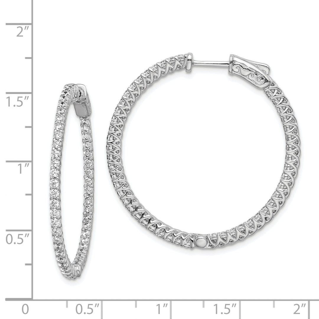 Sterling Silver 76 stones Round Hoop Earrings