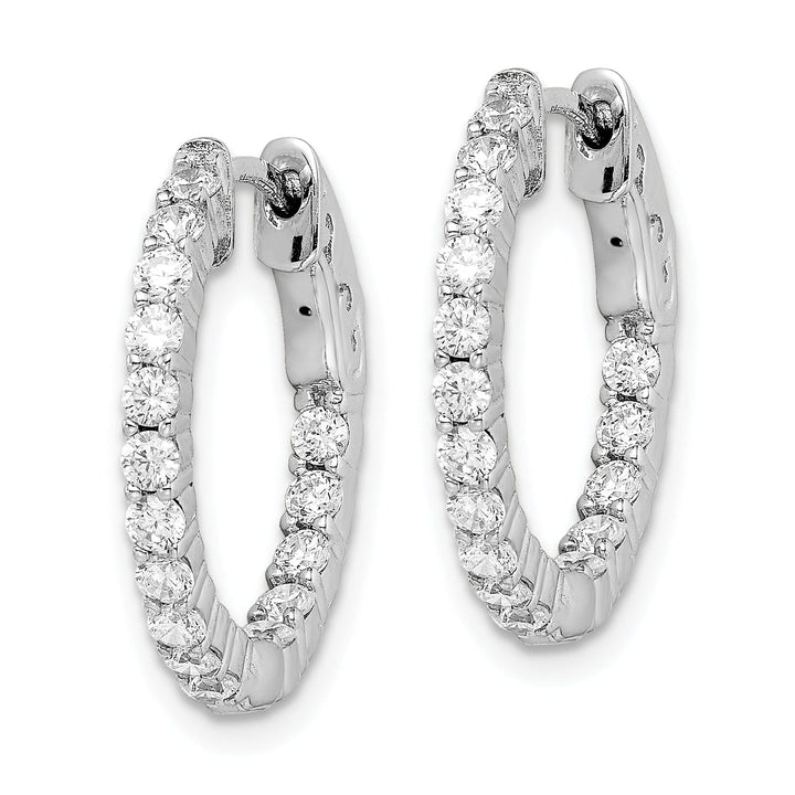 Sterling Silver 32 Stones Round Hoop Earrings