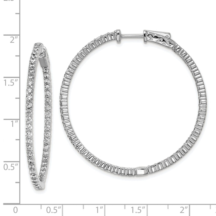 Sterling Silver 100 Stones Round Hoop Earrings