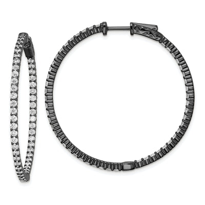 Sterling Silver CZ In and Out Hoop Earrings at $ 156.6 only from Jewelryshopping.com