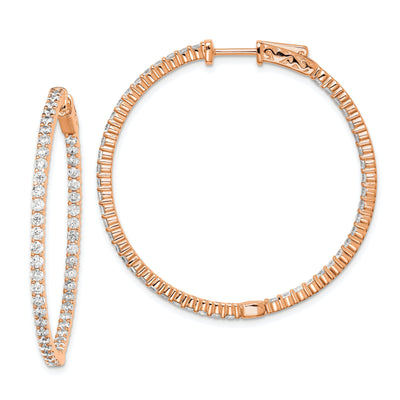 Sterling Silver CZ In and Out Hoop Earrings at $ 135.85 only from Jewelryshopping.com