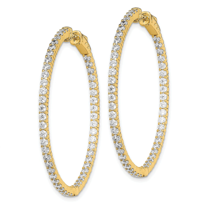 Sterling Silver 100 Stone CZ Hoop Earrings