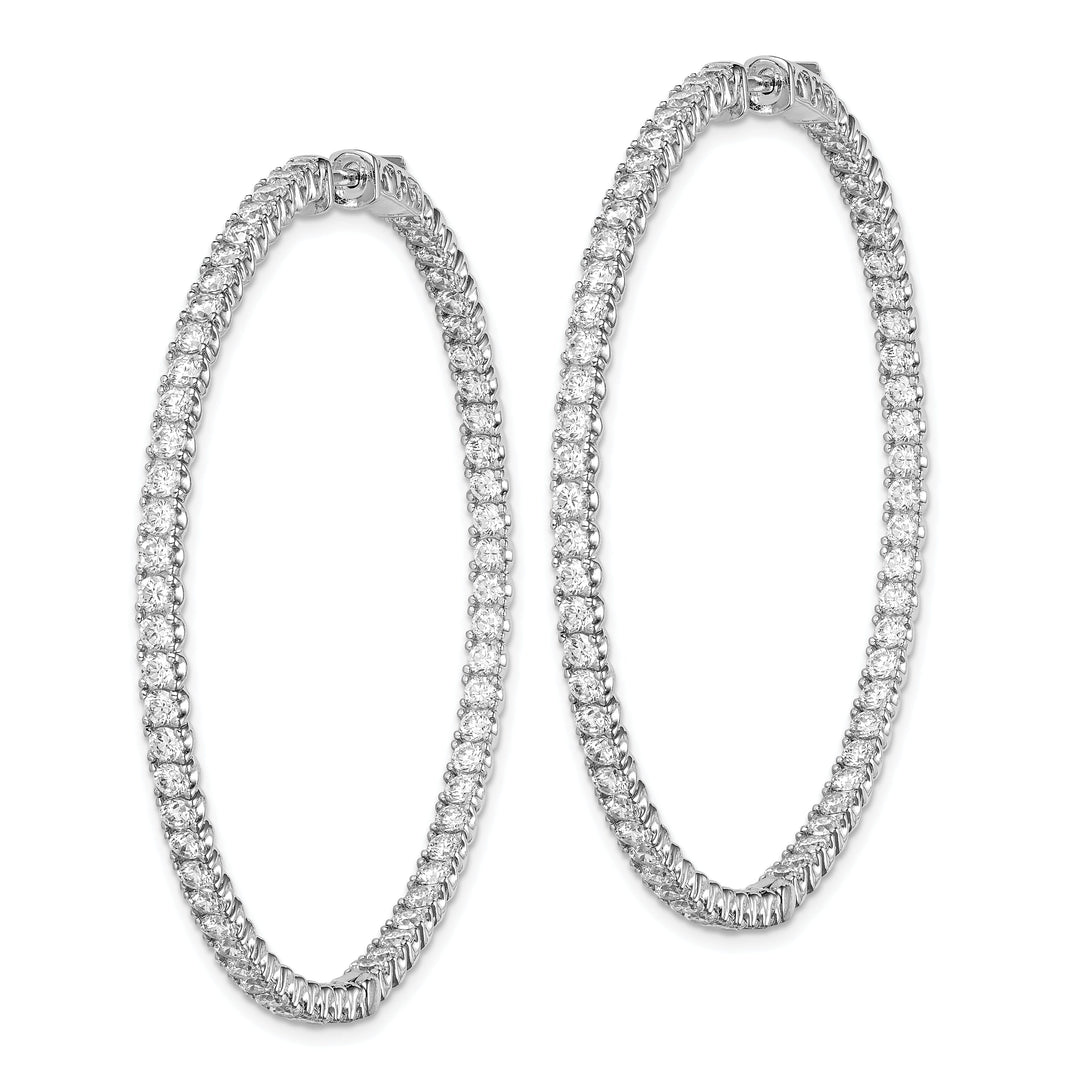 Sterling Silver 124 Stones Round Hoop Earrings