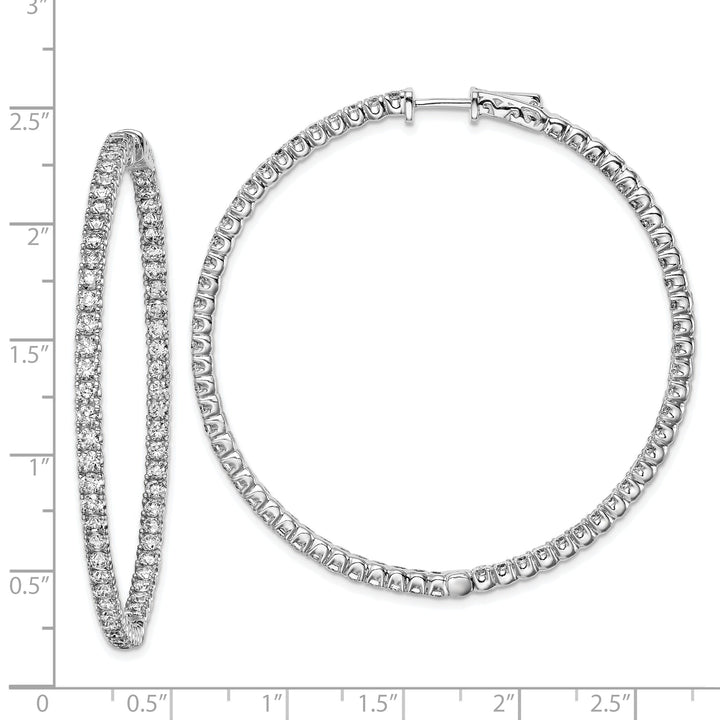 Sterling Silver 124 Stones Round Hoop Earrings