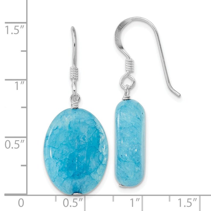 Silver Aventurine Turquoise Tear Drop Earrings