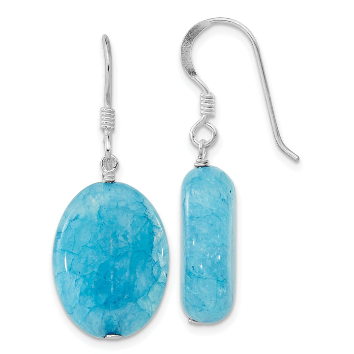 Silver Aventurine Turquoise Tear Drop Earrings