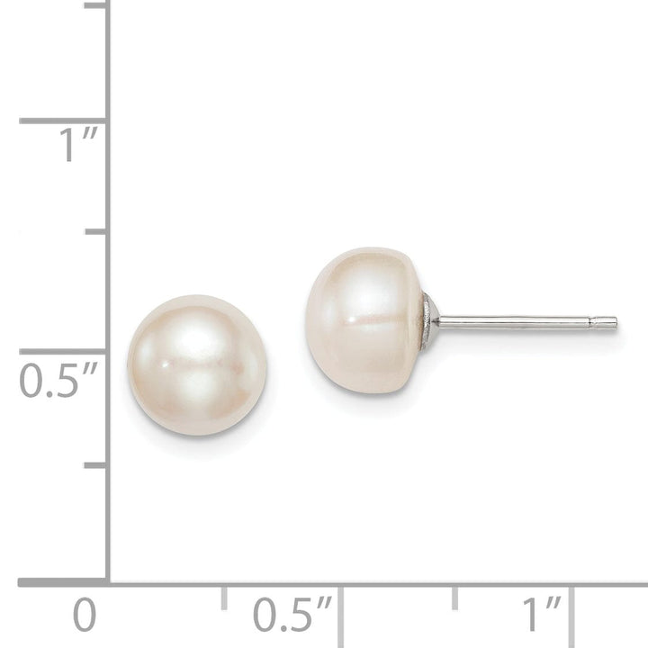 Silver White Fresh Water Cultured Pearl Earring