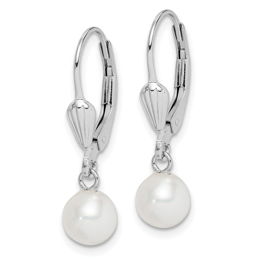 Silver Fresh Water Pearl Leverback Earrings