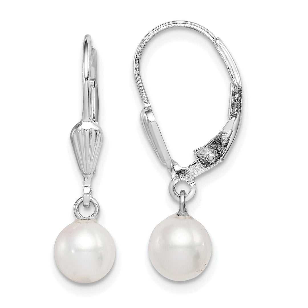 Silver Fresh Water Pearl Leverback Earrings