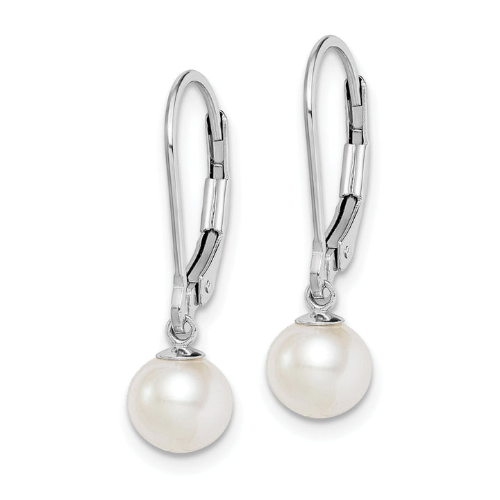 Silver Fresh Water Pearl Leverback Earrings