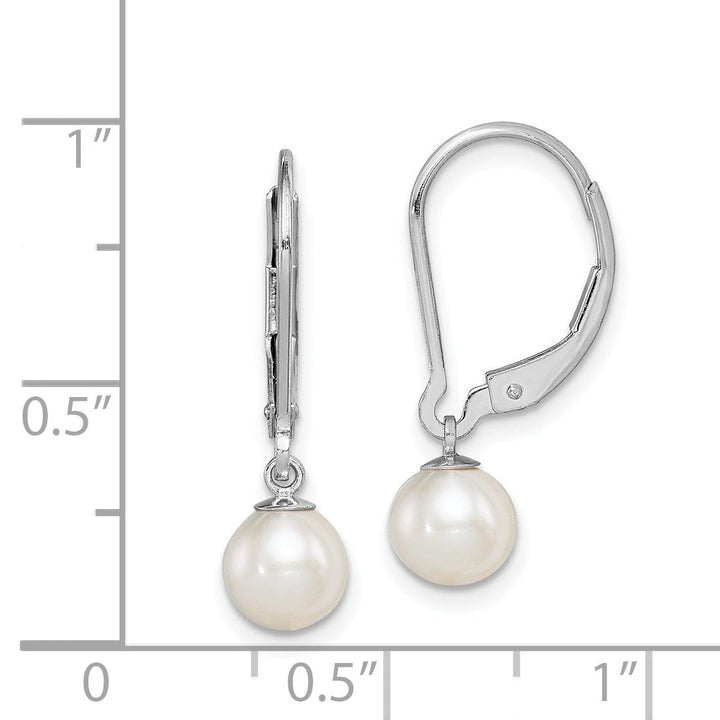 Silver Fresh Water Pearl Leverback Earrings